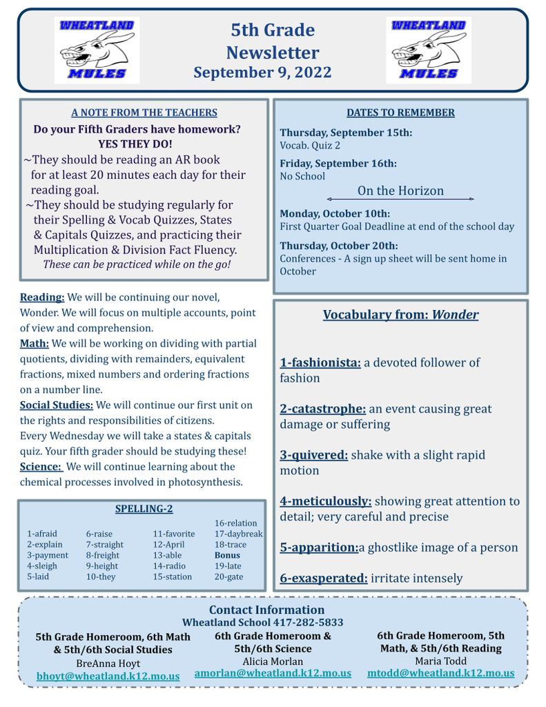9/12/22 Newsletter